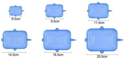 3/6/12Pcs Silicone Stretch Deksels Universele Deksel Siliconen Kom Pot Deksel Siliconen Cover Pan Koken Voedsel verse Cover Magnetron Cover 6stk plein