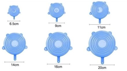 3/6/12Pcs Silicone Stretch Deksels Universele Deksel Siliconen Kom Pot Deksel Siliconen Cover Pan Koken Voedsel verse Cover Magnetron Cover 6stk ronde