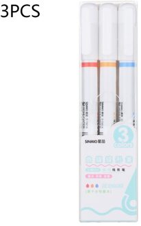 3/6 Stks/doos Creatieve Golf Lijn Gel Pen Art Tekening Haak Lijn Pen Student Lezen Marker Diy Dagboek Briefpapier schrijven Gereedschap 3stk