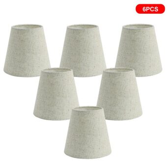 3/6 Stukken Stof Lampenkap Voor Tafellamp Floor Light Wandlamp Moderne Doek Schaduw Muur Gemonteerde Bedlampje ijzer Beige 6stk