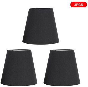 3/6 Stukken Stof Lampenkap Voor Tafellamp Floor Light Wandlamp Moderne Doek Schaduw Muur Gemonteerde Bedlampje ijzer zwart 3stk