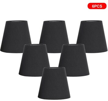 3/6 Stukken Stof Lampenkap Voor Tafellamp Floor Light Wandlamp Moderne Doek Schaduw Muur Gemonteerde Bedlampje ijzer zwart 6stk