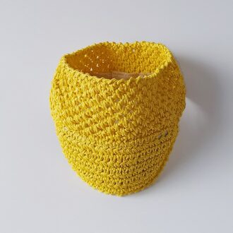 3-7 Jaar Oude Meisjes Strooien Hoed Baby Meisje Jongen Zomer Hoed Jongen Kid Zonneklep Lege Zon hoed Outdoor Strand Hoed geel