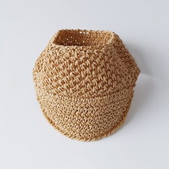 3-7 Jaar Oude Meisjes Strooien Hoed Baby Meisje Jongen Zomer Hoed Jongen Kid Zonneklep Lege Zon hoed Outdoor Strand Hoed khaki