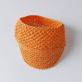 3-7 Jaar Oude Meisjes Strooien Hoed Baby Meisje Jongen Zomer Hoed Jongen Kid Zonneklep Lege Zon hoed Outdoor Strand Hoed oranje