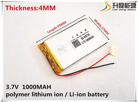 3.7 V 1000 mAh 403759 Lithium Polymeer Li-Po li ion Oplaadbare Batterij cellen Voor Mp3 MP4 GPS mobiele bluetooth tablet batterij