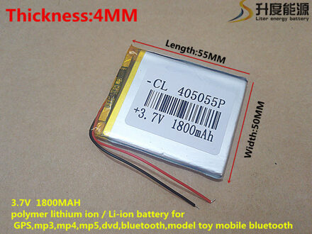3.7 V 1800 mAh 405055 Lithium Polymeer Li-Po li ion Oplaadbare Batterij cellen Voor Mp3 MP4 MP5 GPS mobiele De tablet batterij