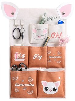 3/7 Zakken Muur Opknoping Opbergtas Waterdichte Cartoon Katoen Linnen Slaapkamer Diversen Pouch Eenvoudige Home Organizer 5