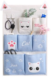 3/7 Zakken Muur Opknoping Opbergtas Waterdichte Cartoon Katoen Linnen Slaapkamer Diversen Pouch Eenvoudige Home Organizer