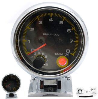 3.75 "95Mm Toerenteller Rpm Gauge Carbon Fiber Gezicht Wit Led 0-8000 Rpm Voor Waarschuwing Functie