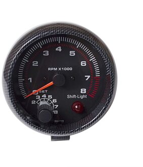 3.75 "Auto Universal Carbon Fiber Toerenteller Gauge Wit Inter Shift Light 0-8000 Rpm