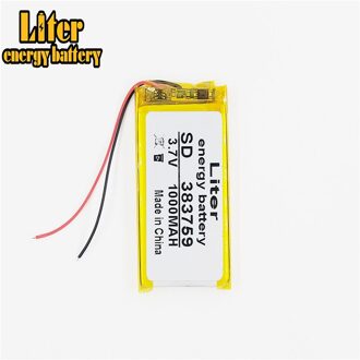 3.7V 1000Mah 383759 Lithium Polymer Li-Po Oplaadbare Batterij Voor Mp3 MP4 MP5 Gps Dvd Pad elektronische Apparaat 4 stukken