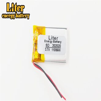 3.7V 110Mah 302020 Lithium Polymer Oplaadbare Batterij Voor 302020 Plug Mp3 MP4 MP5 Gps Lithium-polymeer Batterij