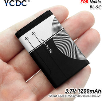 3.7V 1200Mah Batterij BL-5C Voor Nokia 1100 1101 1110 1112 1208 1600 1680 2112 2118 2255 2270 2280 2300 2600 2610 3100 3105 3120