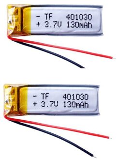 3.7V 130 Mah 401030 401230 Plib Vervangende Batterij Voor Gps, Mp3, Mp4, Mp5, dvd, Bluetooth, Model Speelgoed Mobiele Bluetooth + 401030 2 stk