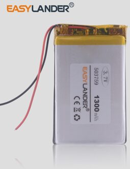 3.7V 1300Mah 503759 Polymer Lithium Ion/Li-Ion Oplaadbare Batterij Voor Gps Mp3 Mp4 Mp5 Dvd Bluetooth Model speelgoed Mobiele Bluetooth