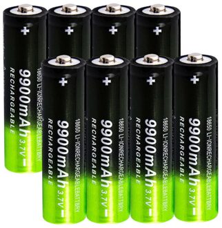 3.7V 18650 9900Mah Oplaadbare Batterijen Hoge Capaciteit Cilindrische Li-Ion Batterij Voor Zaklamp Speelgoed Digitale Batterijen 8stk