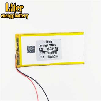 3.7V 3000Mah 3553125 Lithium Polymer Oplaadbare Batterij Voor 3.7V 3553125 Plug Mp4 Mp5 Gps Lithium-polymeer Batterij