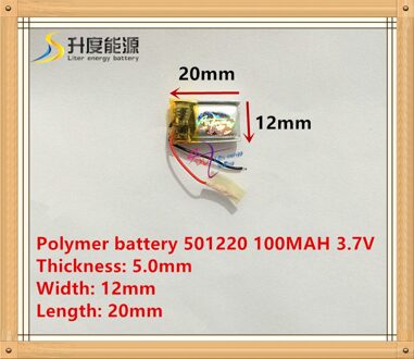 3.7V 501220 051220 WEP200 WEP210 WEP301 Bluetooth Headset 3D bril batterij 100MAH