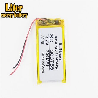 3.7V 700 Mah 303759 Lithium Polymeer Li-Po Li Ion Oplaadbare Batterij Cellen Voor Mp3 MP4 MP5 Gps psp
