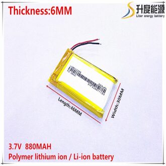 3.7V 880mAh 603046 Lithium Polymeer Li-Po li ion Oplaadbare Batterij cellen Voor Mp3 MP4 MP5 GPS mobiele bluetooth