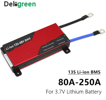 3.7V BMS 13S 80A 100A 120A 150A 200A 250A PCM/PCB/BMS for 54.6V 48V lithium Li-ion battery pack 18650 for electric bicycle/UPS