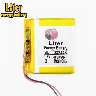 3.7V Lithium Polymeer Batterij 303443 400 Mah Draadloze Headset Audio Ebook Kaart Navigator Oplaadbare Li-Ion Cel