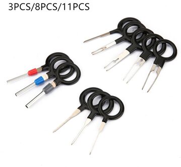 3/8/11Pcs Auto Terminal Removal Tool Kit Harness Bedrading Crimp Connector Extractor Puller Release Pin Reparatie gereedschap 8stk