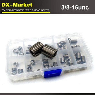 3/8-16unc wire thread insert kit , 5size 50pcs , 304 stainless steel thread inserts kit, 3/8 unc wire thread repair fasteners