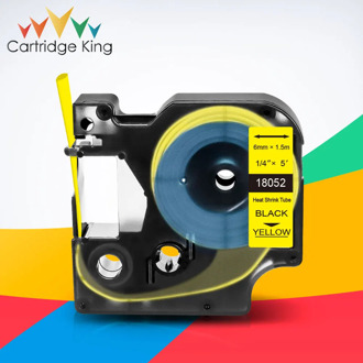 3/8" 9mm D1 Black on Yellow Industrial Heat Shrink Tubes Label 18054 Compatible for Dymo Rhino 6000 5200 4200 5000 Label Maker