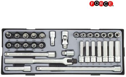 3/8" Doppenset 6-kant 31 delig T3311