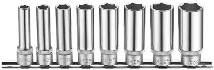 3/8" Doppenset lang 6-kant SAE 8 delig 3082S