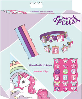 3 Armbanden met 18 Bedels Eenhoorn