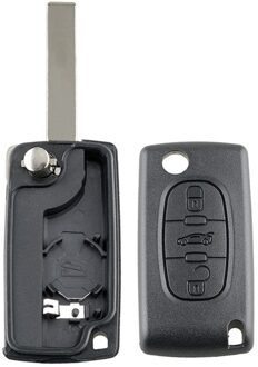 3 Button Vervanging Fob Sleutel Case Ongecensureerd Blade Voor Peugeot 207 307 407 308 607 Voor Citroen 3 Knop Heeft een Slot