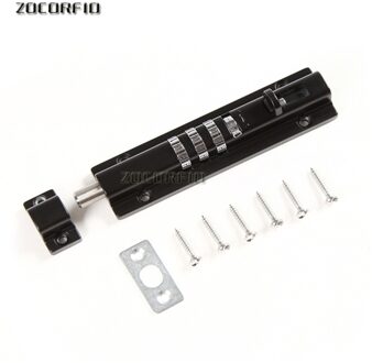 3 cijfers passowrd Deur Klink Sliding Lock Barrel Bolt Klink Hasp Nietmachine Gate Veiligheidsslot