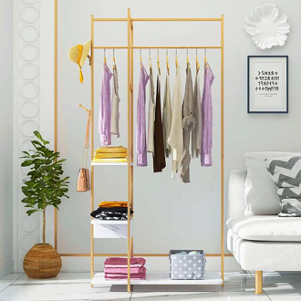 3 Color Coat Rack Landing Clothing Holder Hanger Floor Standing Storage Shelf Clothes Hanger Rack Simple Style Bedroom Furniture