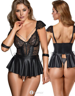 3-delige Babydoll set in bondage-stijl, CC2741768 - Maat: S