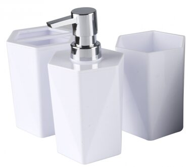 3 Delige Badkamer Set Wit 25 Cm - Badkameraccessoireset