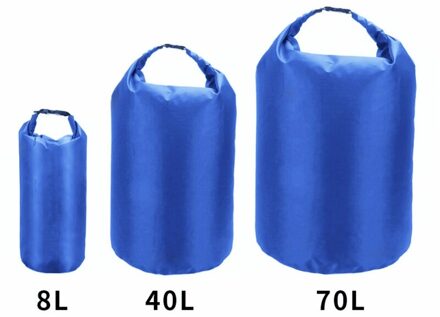 3 Delige Set 8L 40L 70L Waterdichte Dry Bag Pack Sack Zwemmen Rafting Kajakken Rivier Trekking Drijvende Zeilen Canoing Varen wa blauw