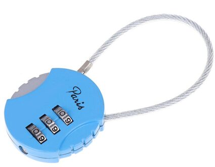 3 Dial Digit Wachtwoord Combinatie Hangslot Koffer Bagage Metalen Code Lock Mini Coded Ingetoetst Anti-Diefstal Sloten 3.7*9Cm blauw