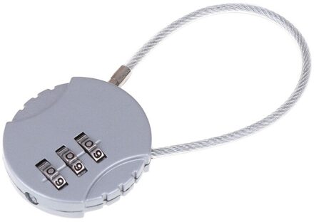 3 Dial Digit Wachtwoord Combinatie Hangslot Koffer Bagage Metalen Code Lock Mini Coded Ingetoetst Anti-Diefstal Sloten 3.7*9Cm sliver