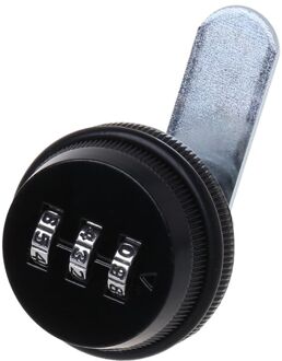 3-Digit Combinatie Mailbox Lock 7/8 "Rotary Tong Cam Lock Voor Kast Lade zwart