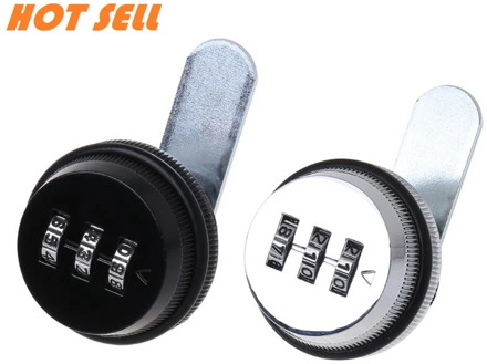 3-Digit Combination Mailbox Lock 7/8" Rotary Tongue Cam Lock for Cabinet Drawer