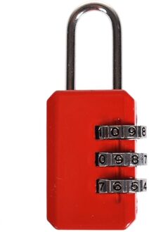 3 Digit Dial Combinatie Code Number Lock Hangslot Voor Bagage Rits Tas Rugzak Handtas Koffer Lade duurzaam Sloten Rood