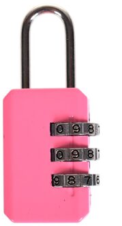 3 Digit Dial Combinatie Code Number Lock Hangslot Voor Bagage Rits Tas Rugzak Handtas Koffer Lade duurzaam Sloten roze