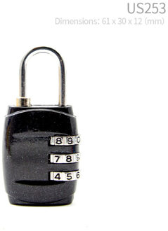 3 Digit Dial Draaien Combinatie Code Number Lock Hangslot Voor Bagage Rits Tas Rugzak Handtas Koffer Lade Duurzaam Sloten 1