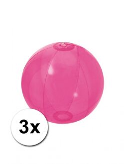 3 fuchia roze strandballen - Strandballen Multikleur