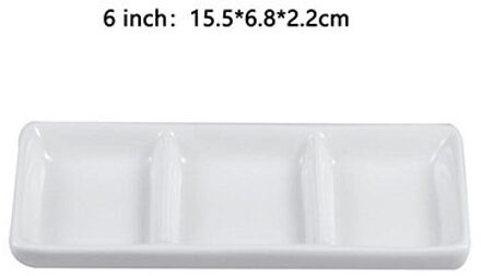 3 Grids Japanse Jus Boten Keramische Saus Platen Restaurant Dessert Snack Fruitschaal Huishoudelijke Kruiden Kleine Schotel Servies 6 duim