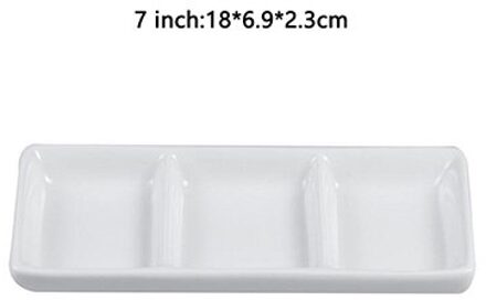 3 Grids Japanse Jus Boten Keramische Saus Platen Restaurant Dessert Snack Fruitschaal Huishoudelijke Kruiden Kleine Schotel Servies 7 duim
