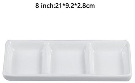 3 Grids Japanse Jus Boten Keramische Saus Platen Restaurant Dessert Snack Fruitschaal Huishoudelijke Kruiden Kleine Schotel Servies 8 duim